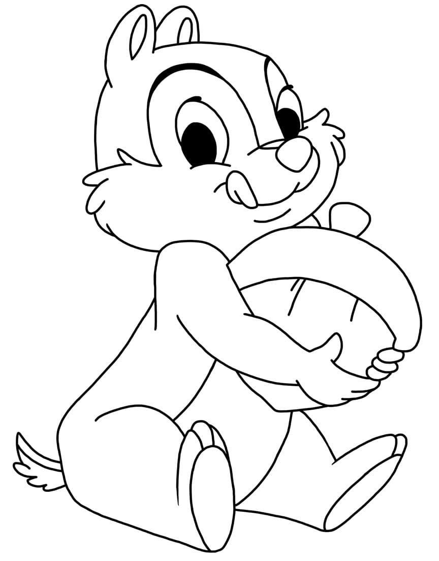 Coloring page Chip and Dale Dale and the nut
