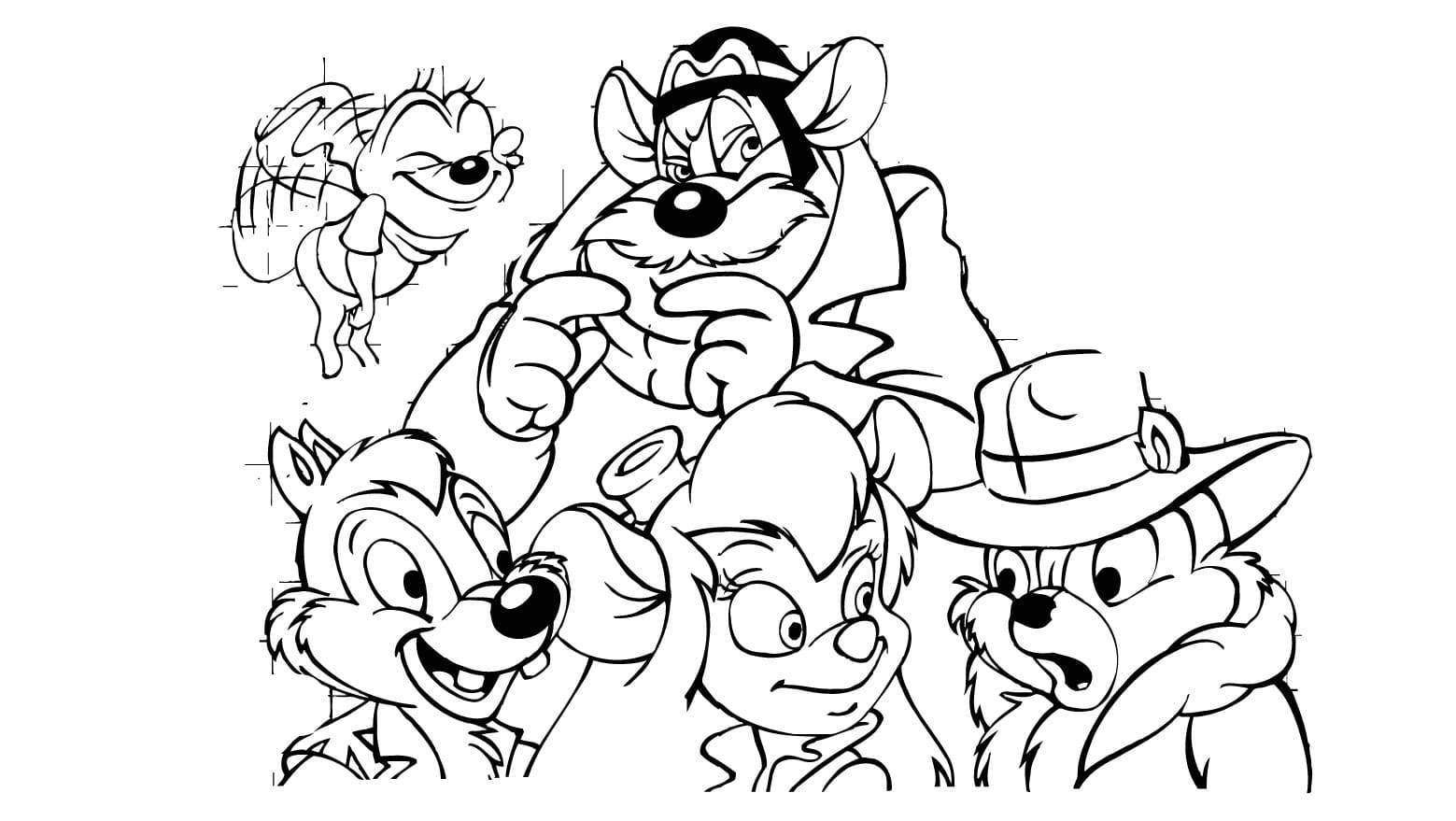 Coloring page Chip and Dale Main characters