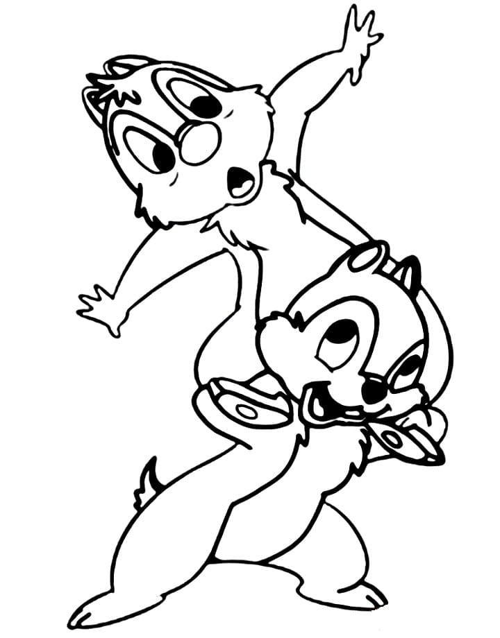 Coloring page Chip and Dale Chip and Dale