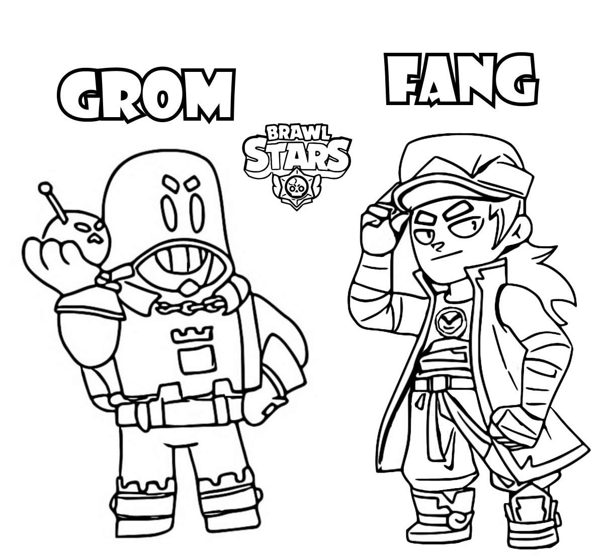Coloring page Brawl Stars Fang and Grom