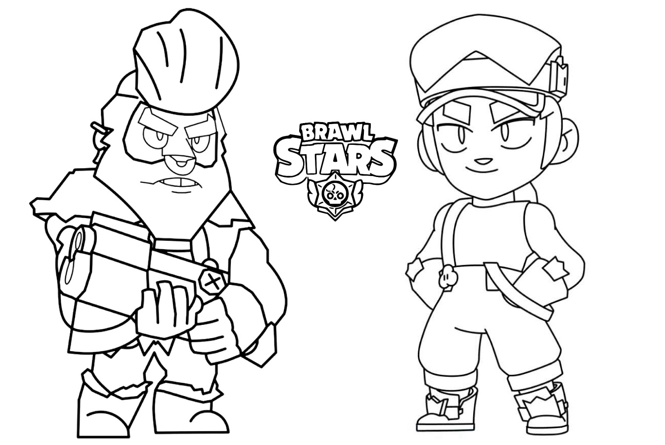 Coloring page Brawl Stars Fang and a Colt