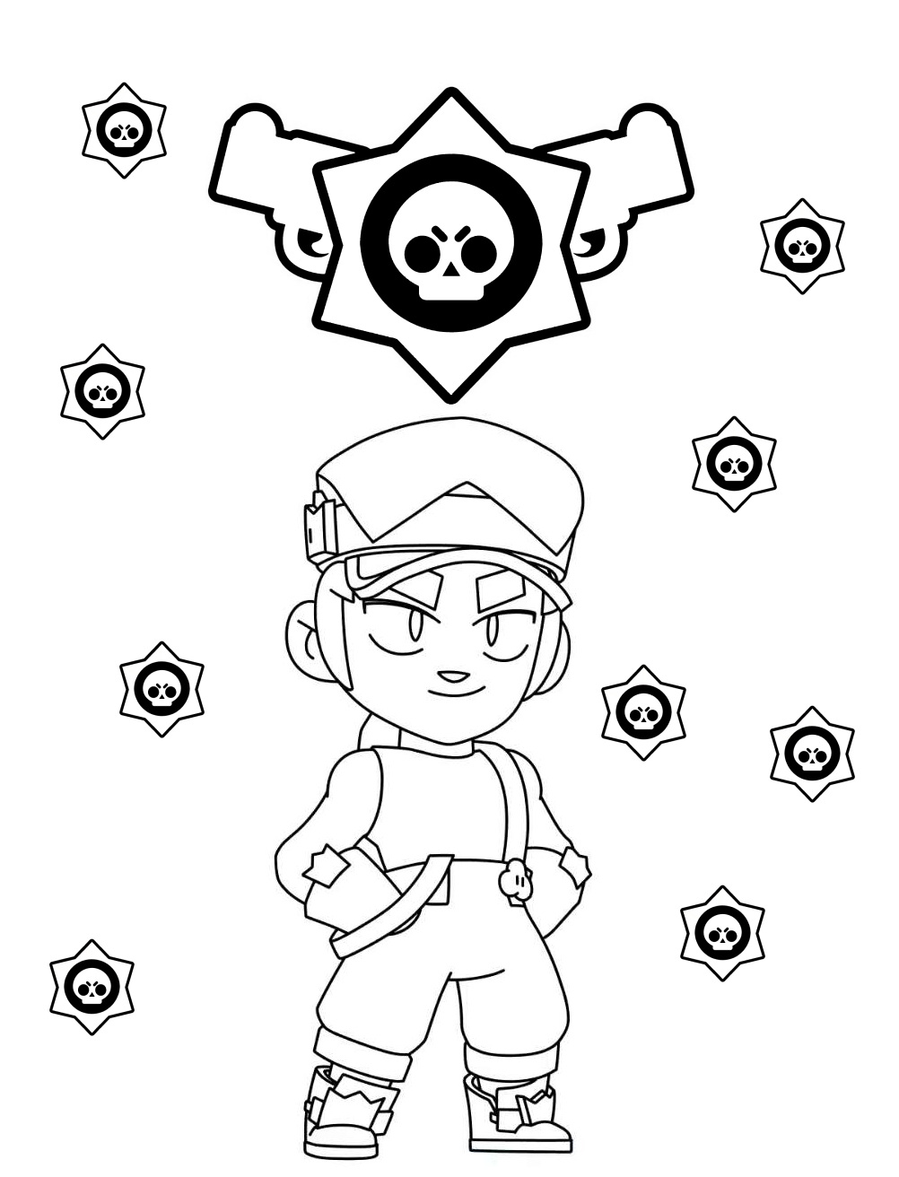 Coloring Pages Brawl Stars Fang A New Fighter Print Free