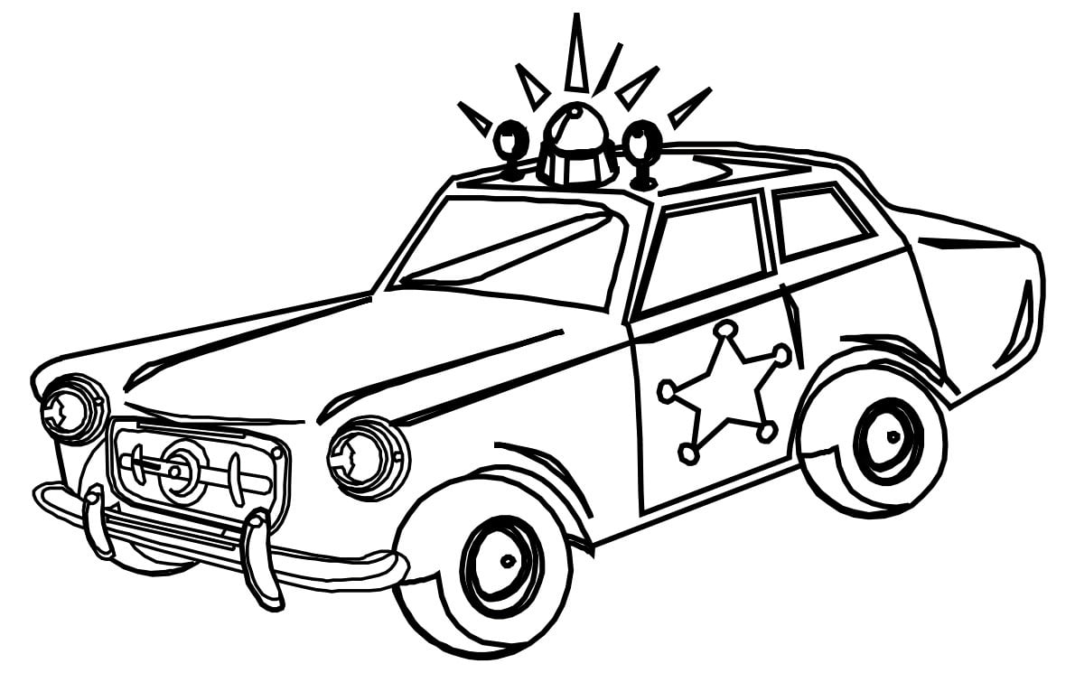 Coloring page Police car Police car for kids