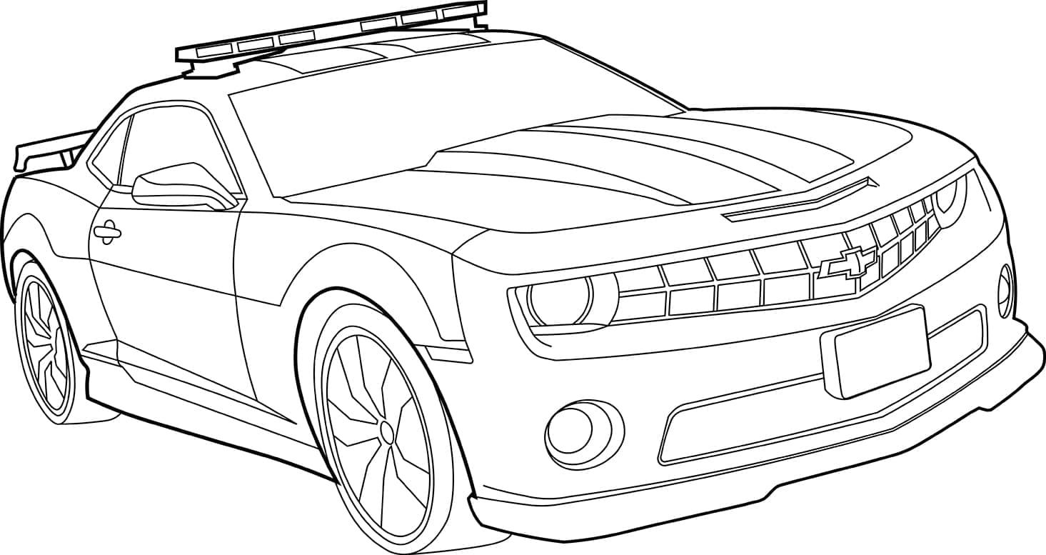 Coloring page Police car Chevrolet Camaro
