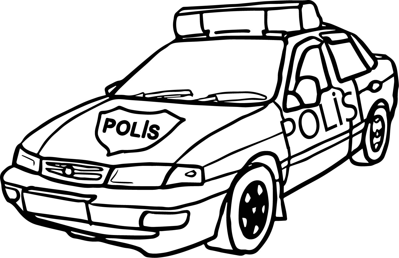 Coloring page Police car Police car for 4 year old boys