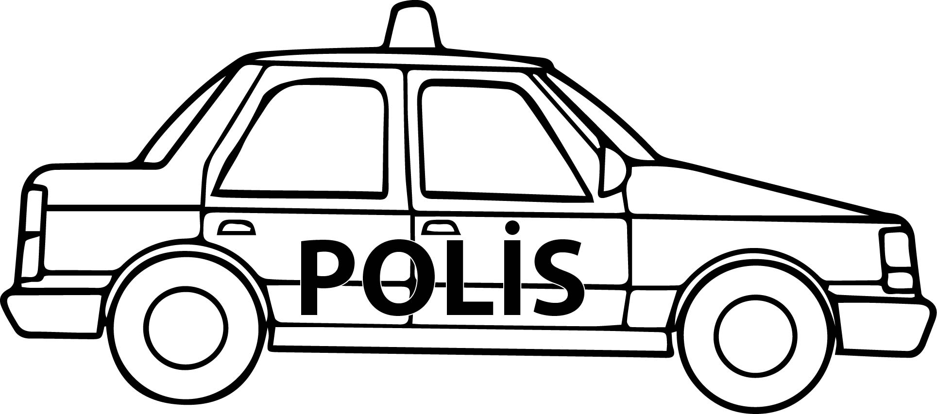 Coloring page Police car Police car for boys 3 years old