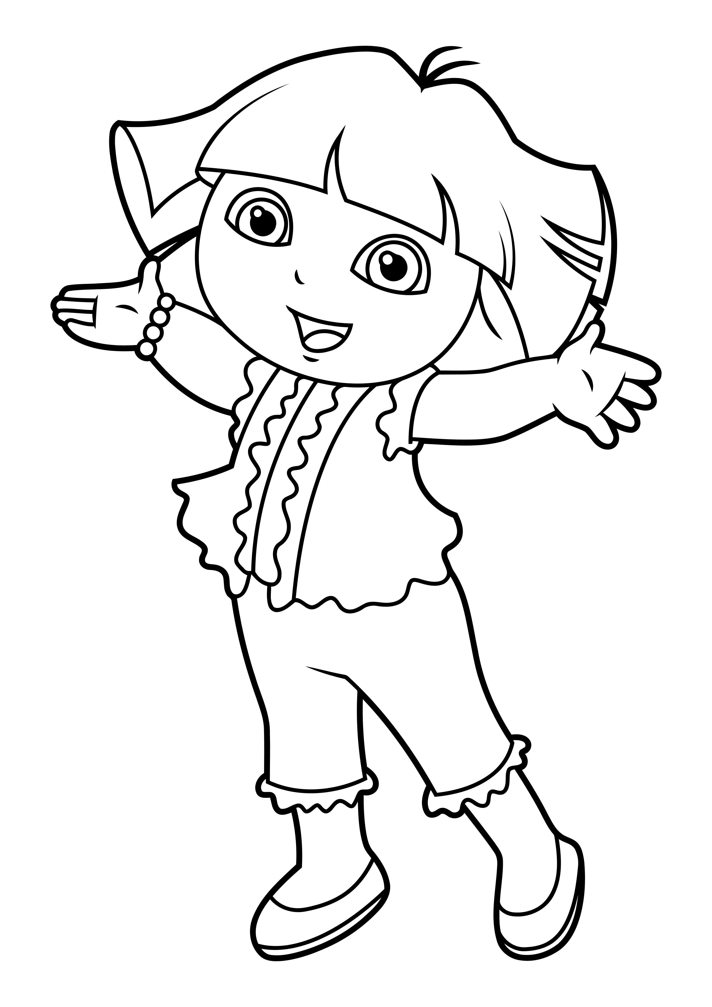 Ausmalbild Dora the Explorer Neue Karikatur