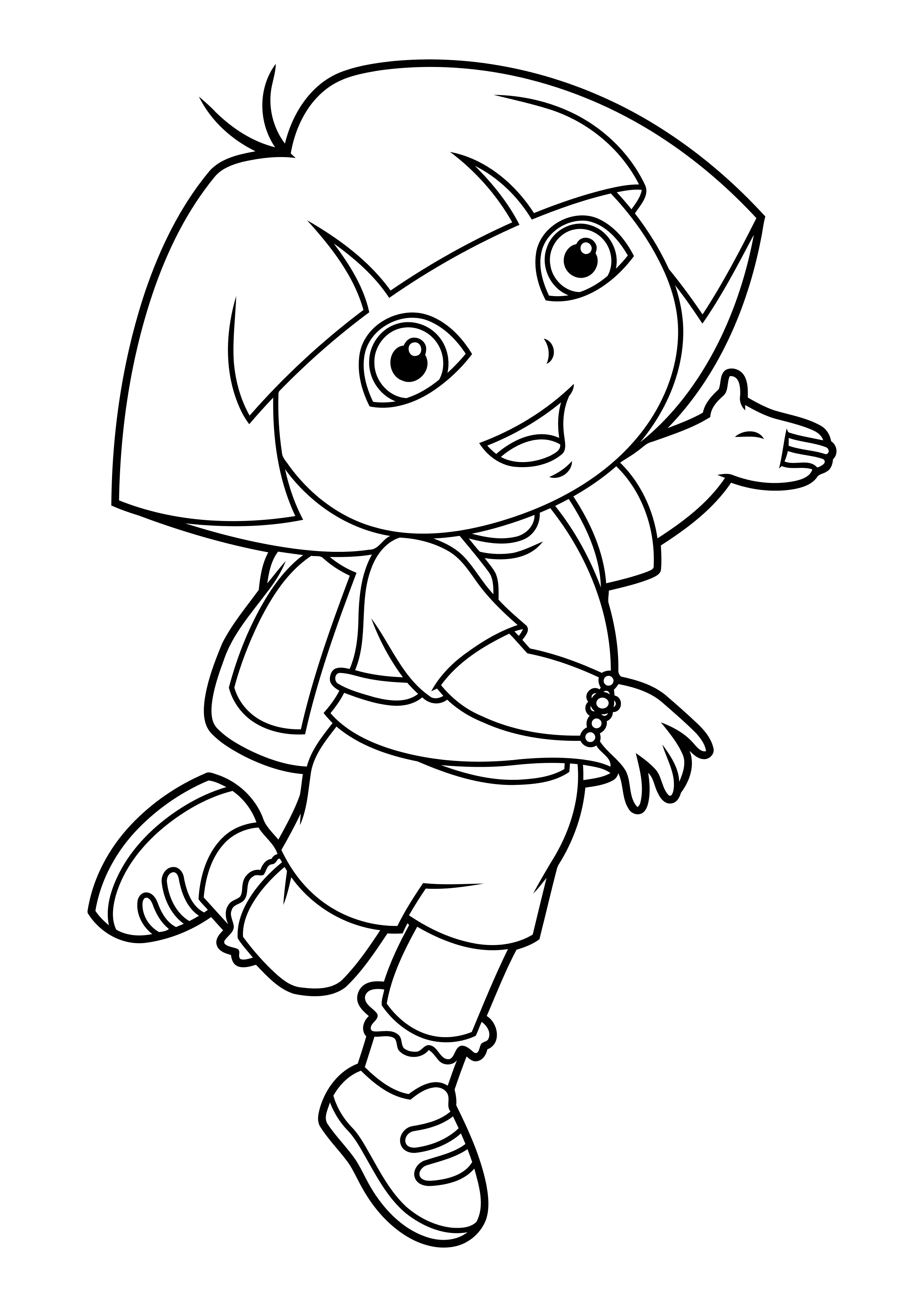 Ausmalbild Dora the Explorer Dora in vollem Wachstum