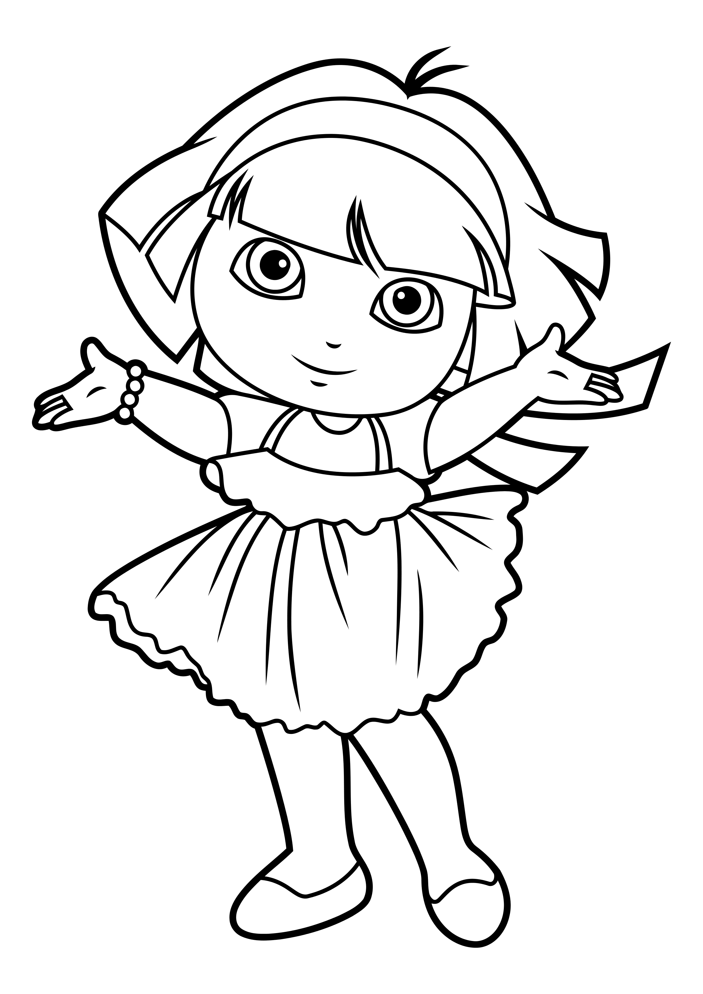 Ausmalbild Dora the Explorer Dora für Mädchen