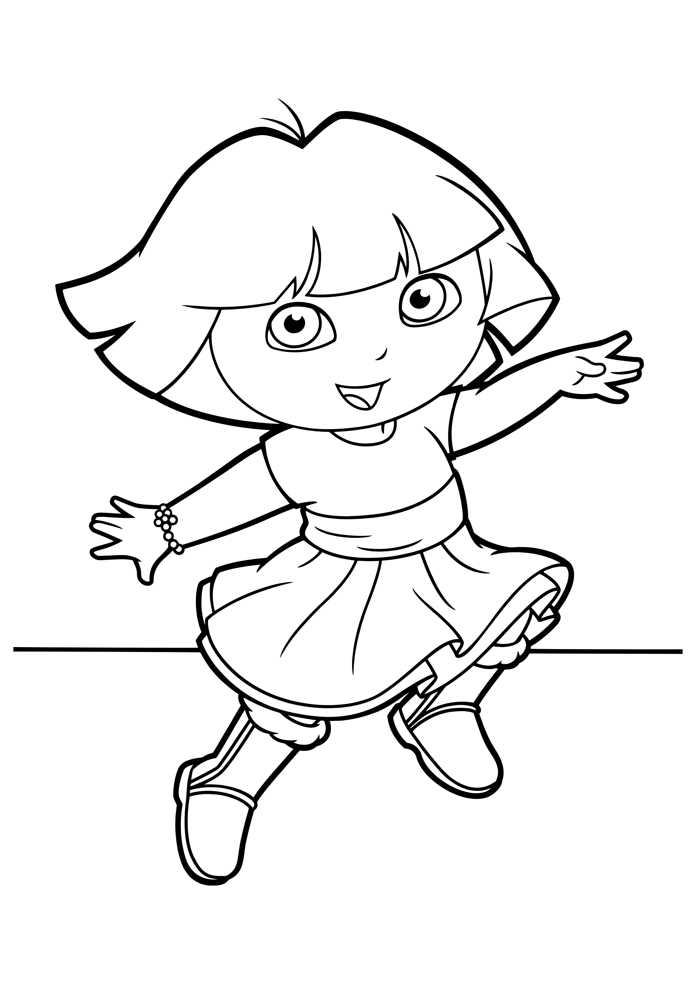 Coloring page Dora the Explorer Running Dora