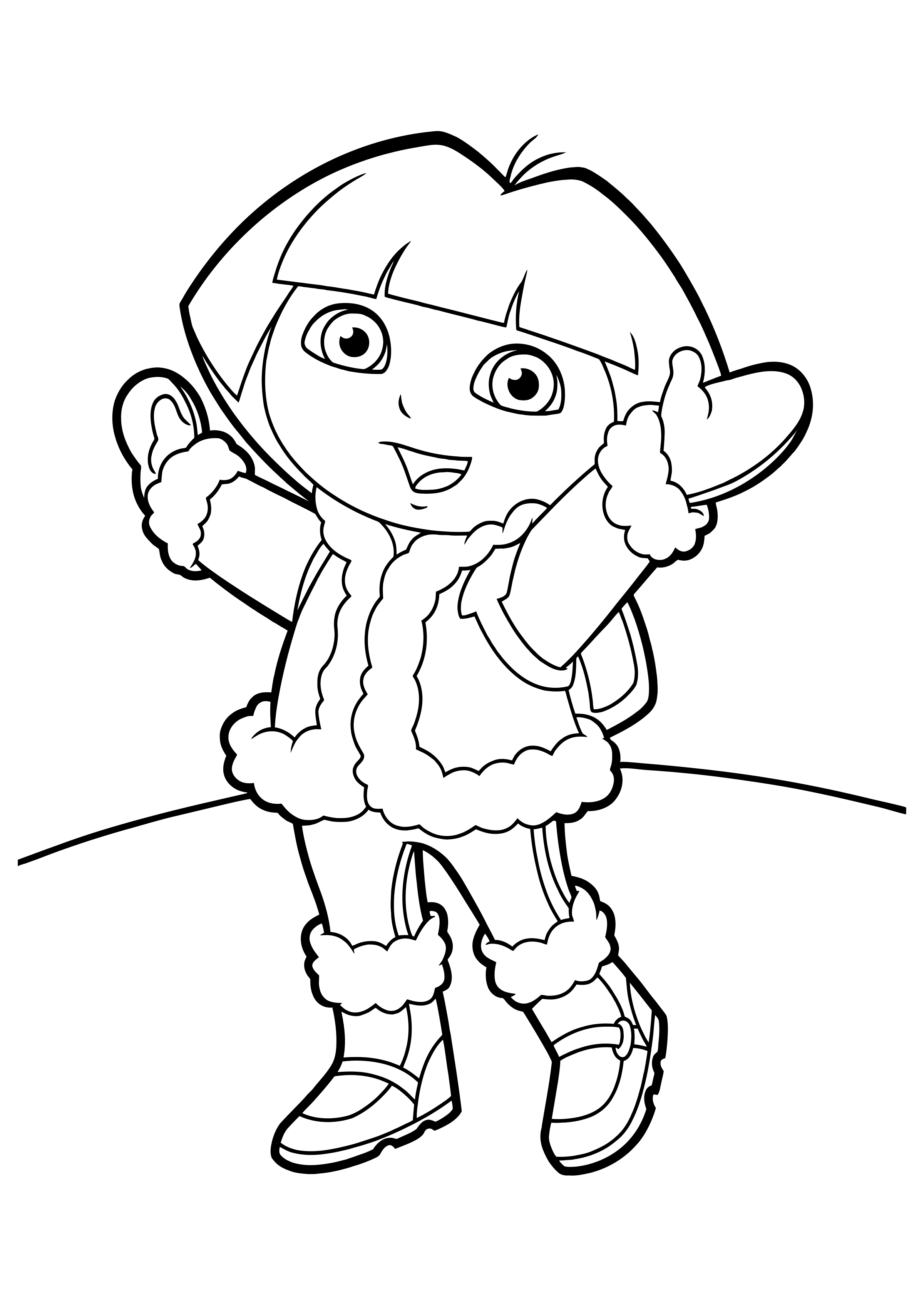 Para Colorear Dora the Explorer Invierno