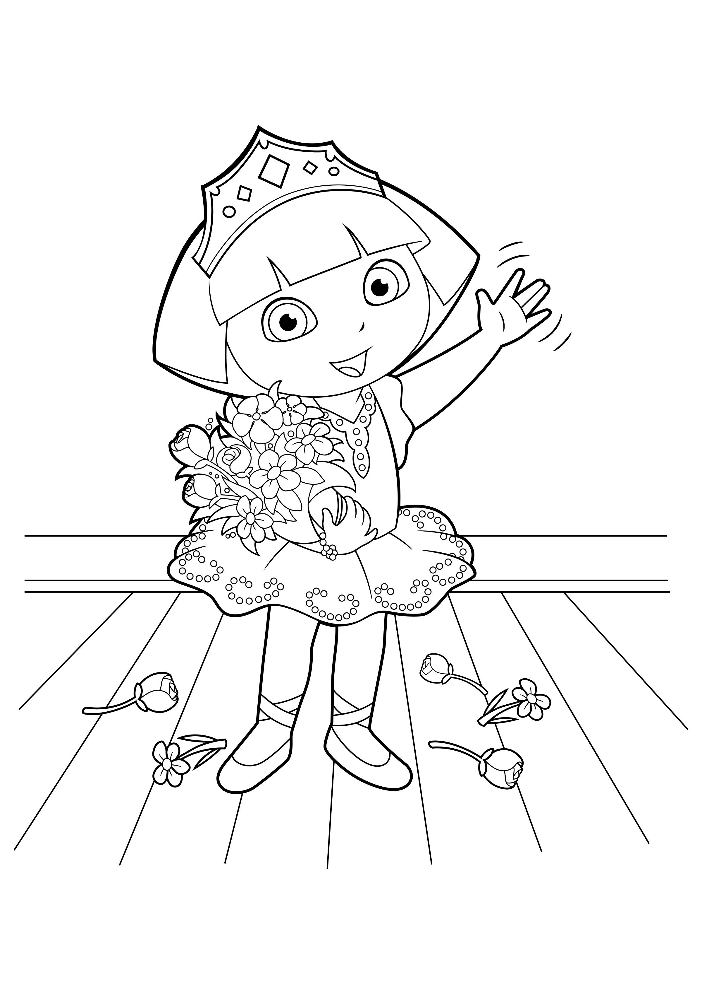 Ausmalbild Dora the Explorer Dora die Prinzessin