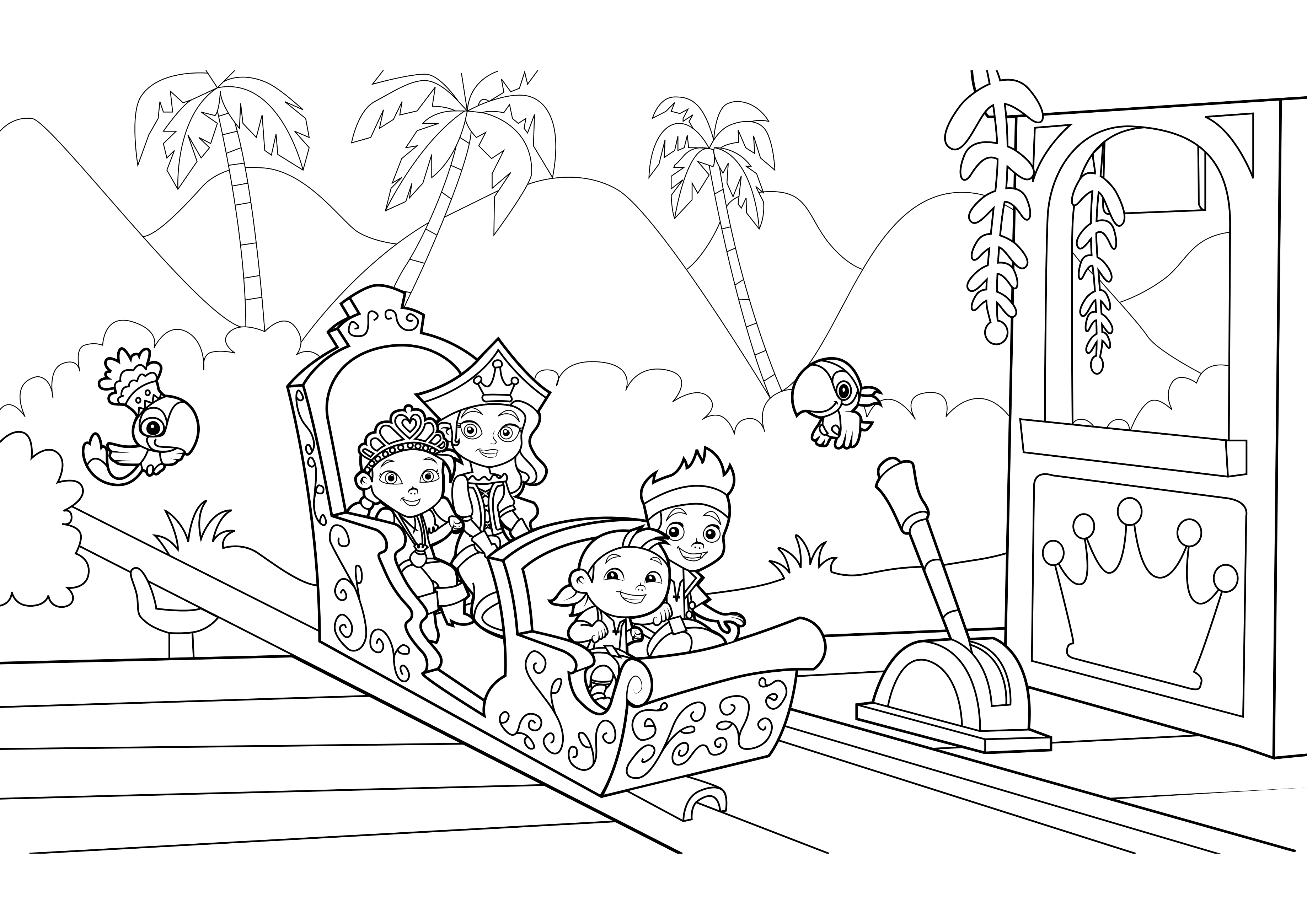 Coloring page Jake and the Never Land Pirates Pirates on the rides