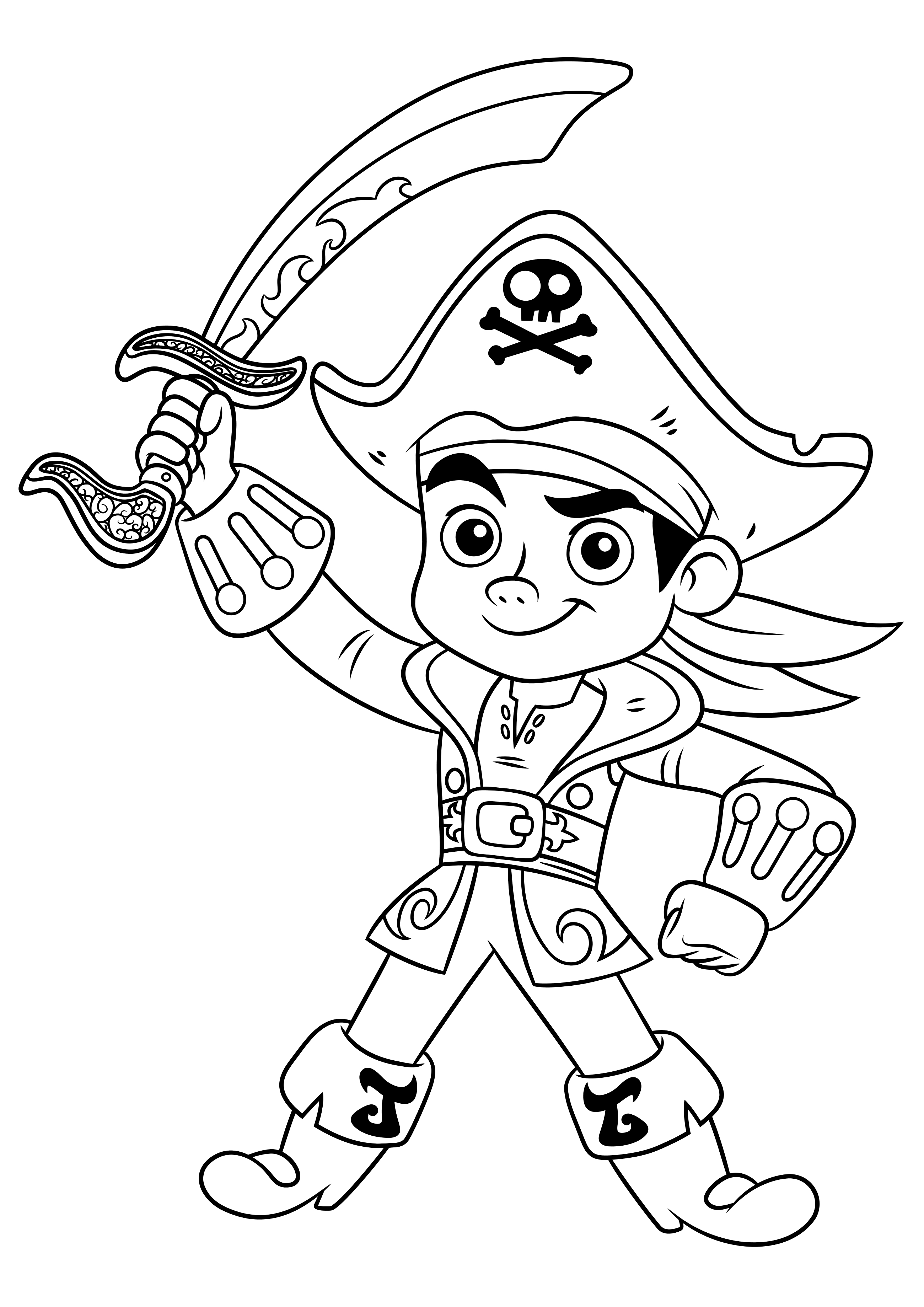 Раскраска Пираты Нетландии Джейк