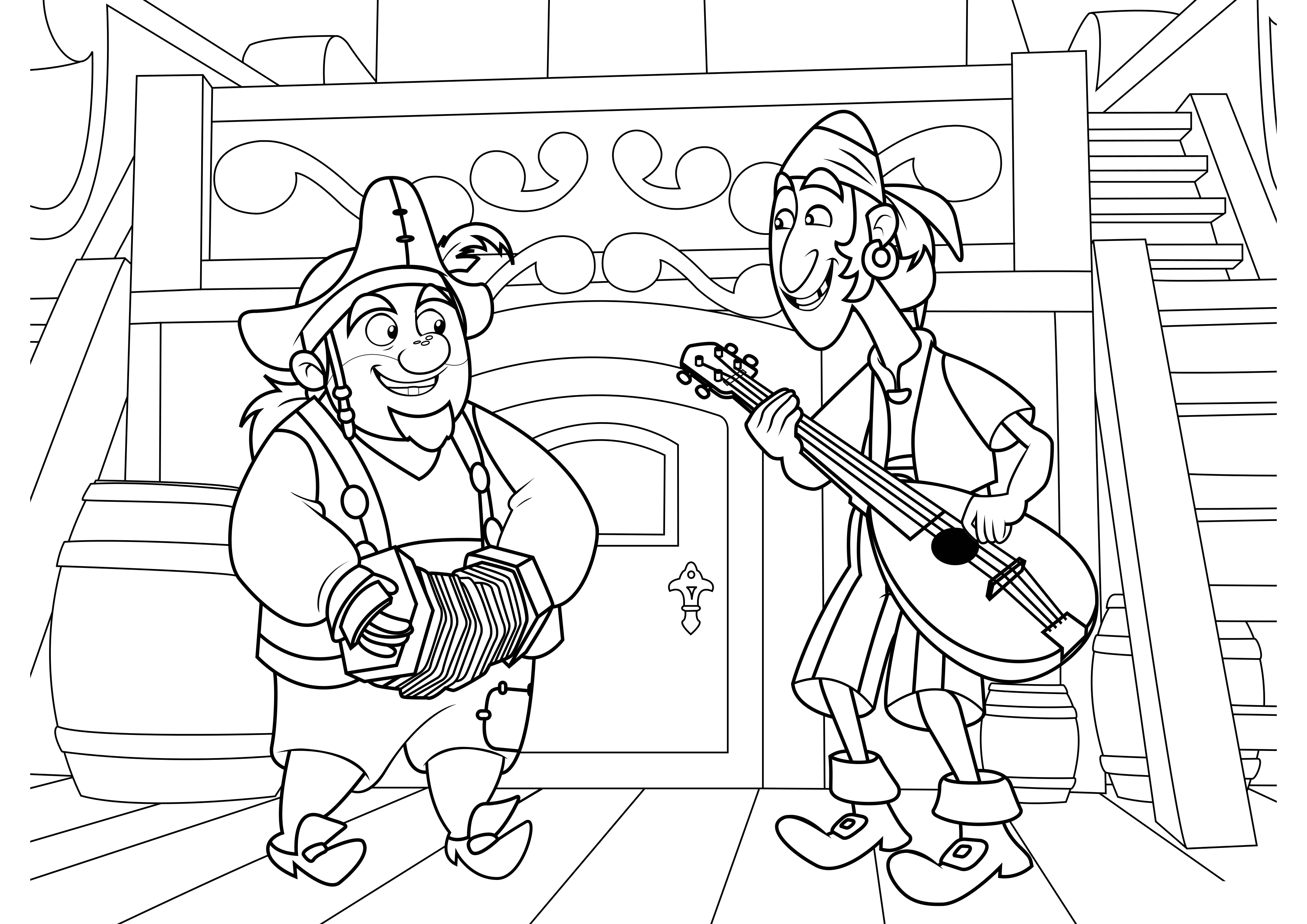 Coloring page Jake and the Never Land Pirates Pirate music