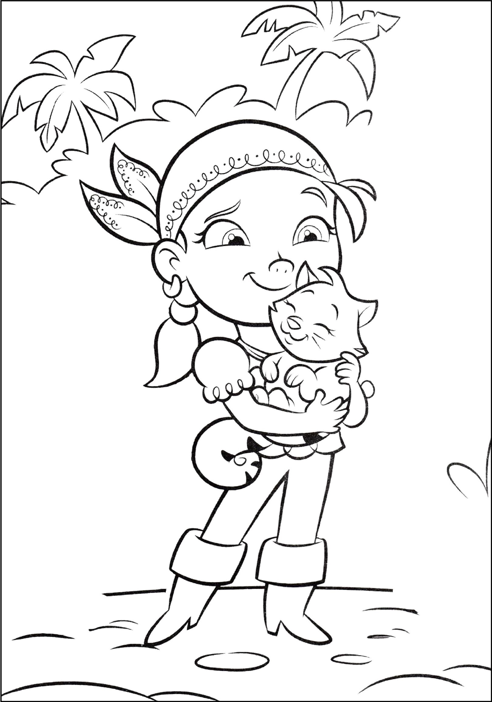 Coloring page Jake and the Never Land Pirates Izzy and kitty