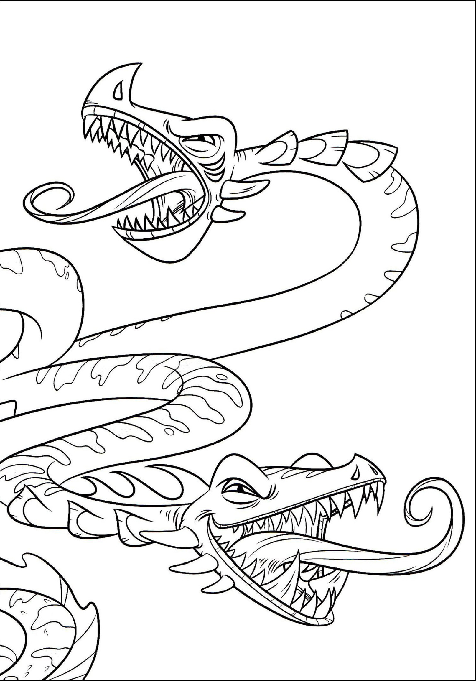 Раскраска Пираты Нетландии Злой дракон