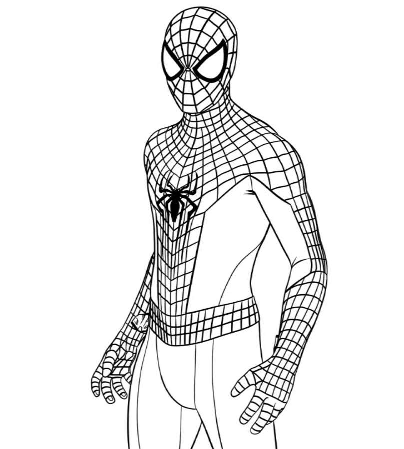 Para Colorear Spider-Man: No Way Home Spider-Man de cuerpo Entero