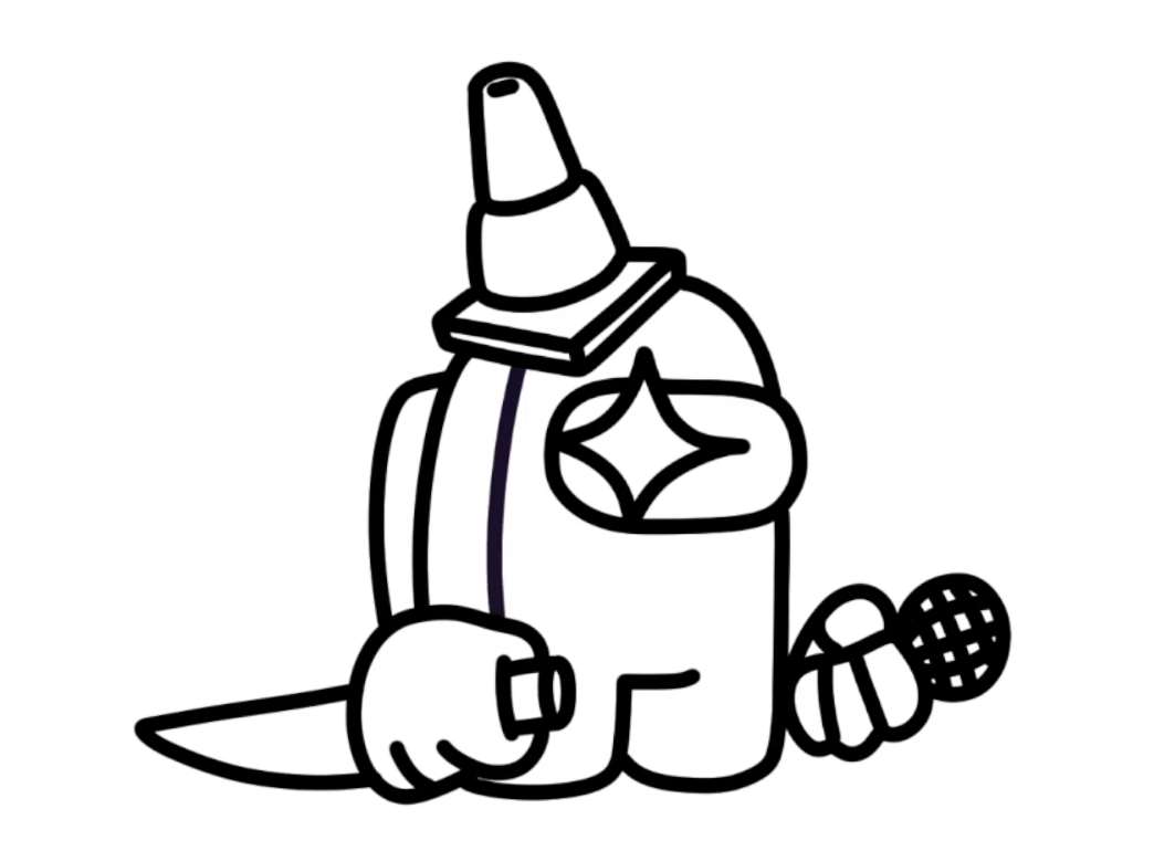 Coloring page Among Us A traitor with a knife