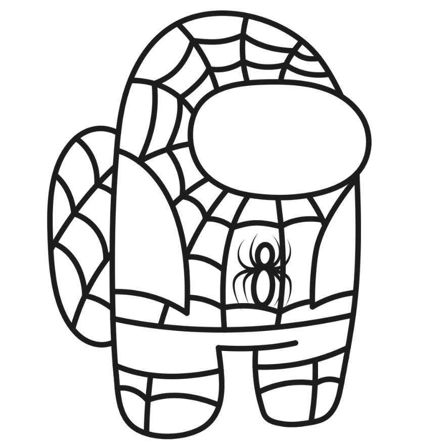 Coloring page Among Us Spider-Man