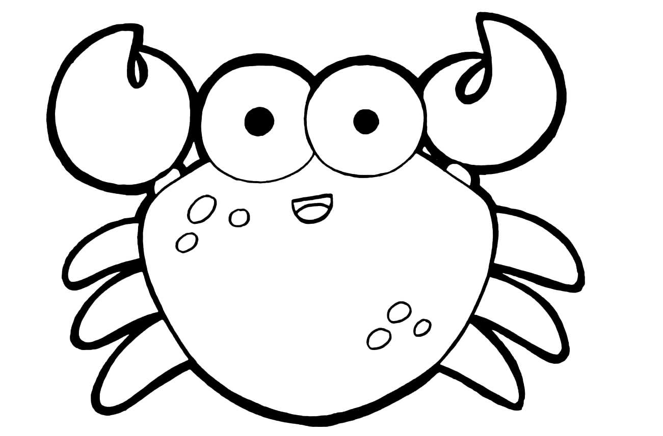 Ausmalbild Tiere für Kinder von 5-6 Jahren Krabbe für Kinder von 5-6 Jahren
