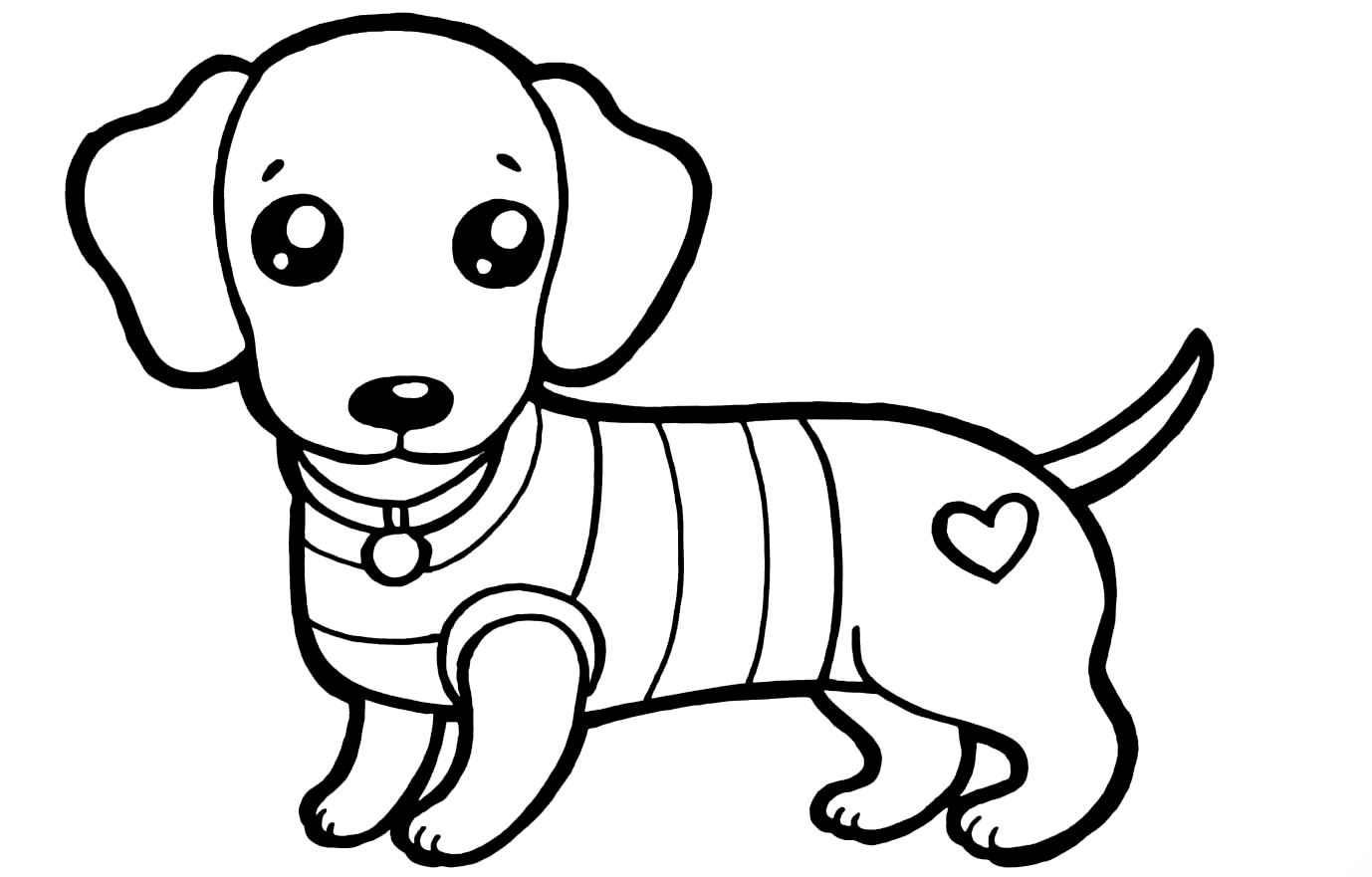Coloring page Animals for children 5-6 years old Doggie