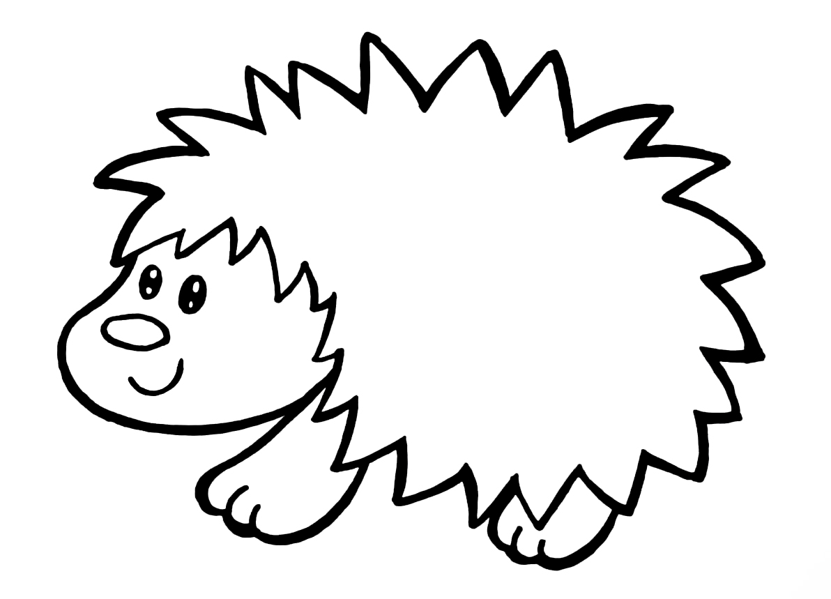 Coloring page Animals for children 5-6 years old Hedgehog