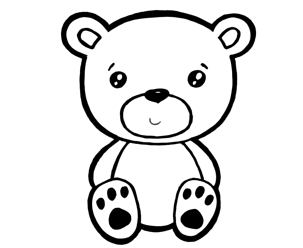 Coloring page Animals for children 5-6 years old Teddy bear