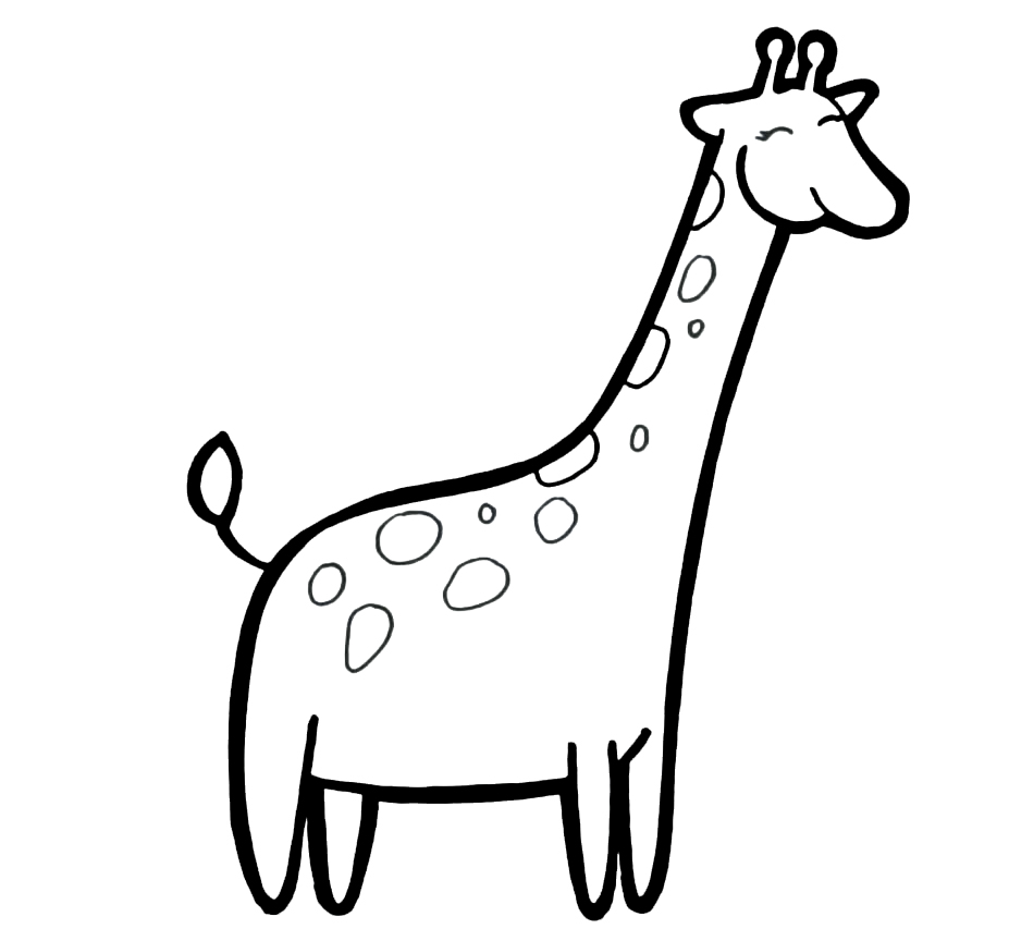 Coloring page Animals for children 5-6 years old Giraffe for children 5-6 years old