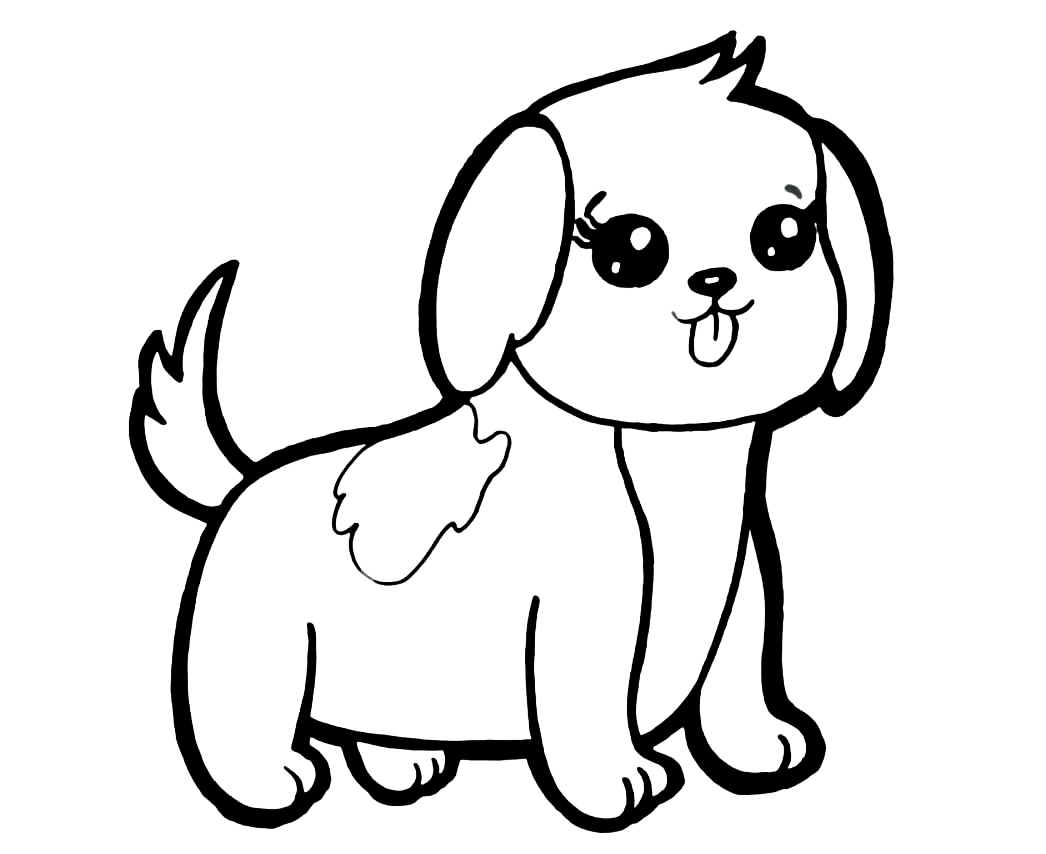 Coloring page Animals for children 5-6 years old Cute puppy