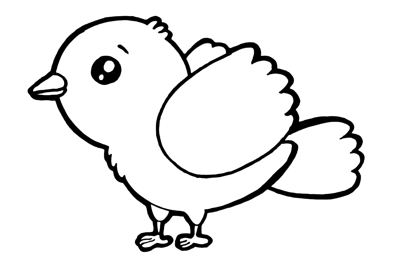 Coloring page Animals for children 5-6 years old A bird for children 5-6 years old
