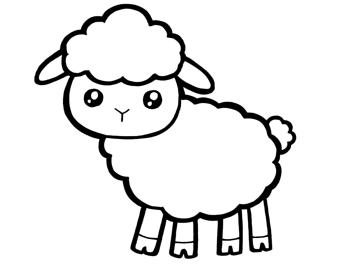 Coloring page Animals for children 5-6 years old Lamb