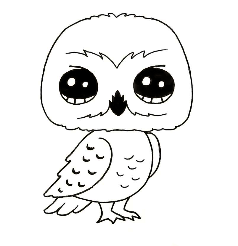 Coloring page Birds Owl for children