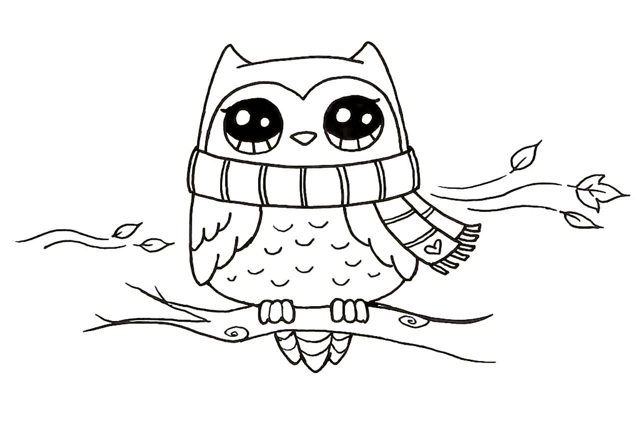 Coloring page Birds Owl