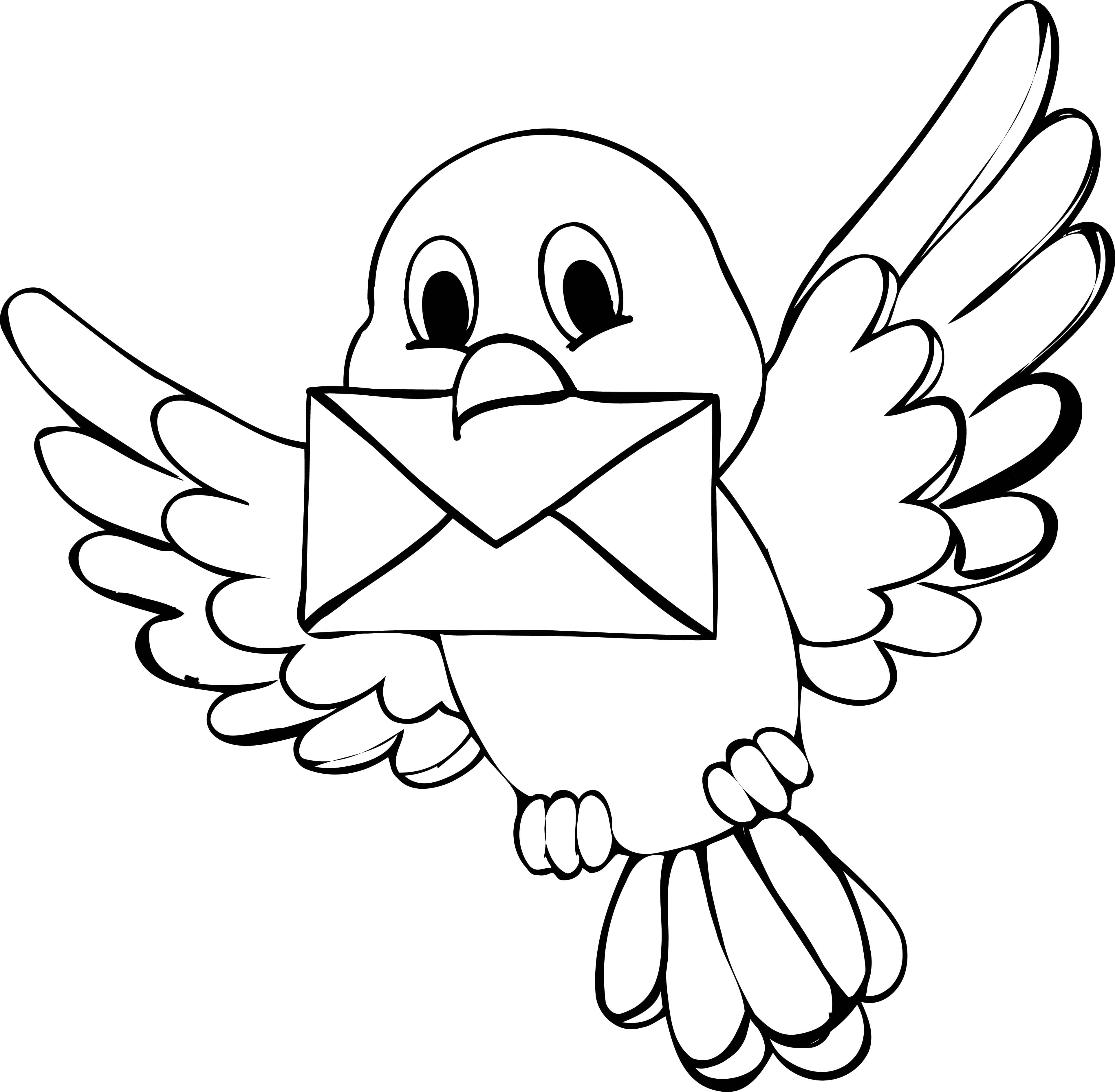 Coloring Pages Postal Bird Print Free