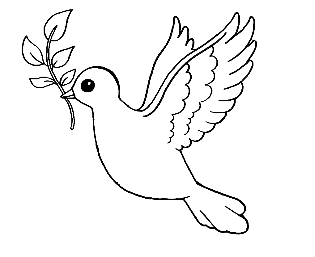Coloring page Birds Bird with a twig