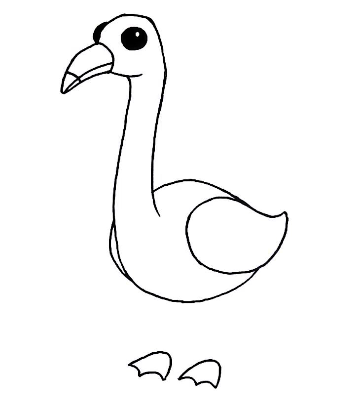Раскраска Птицы Фламинго из игры Roblox