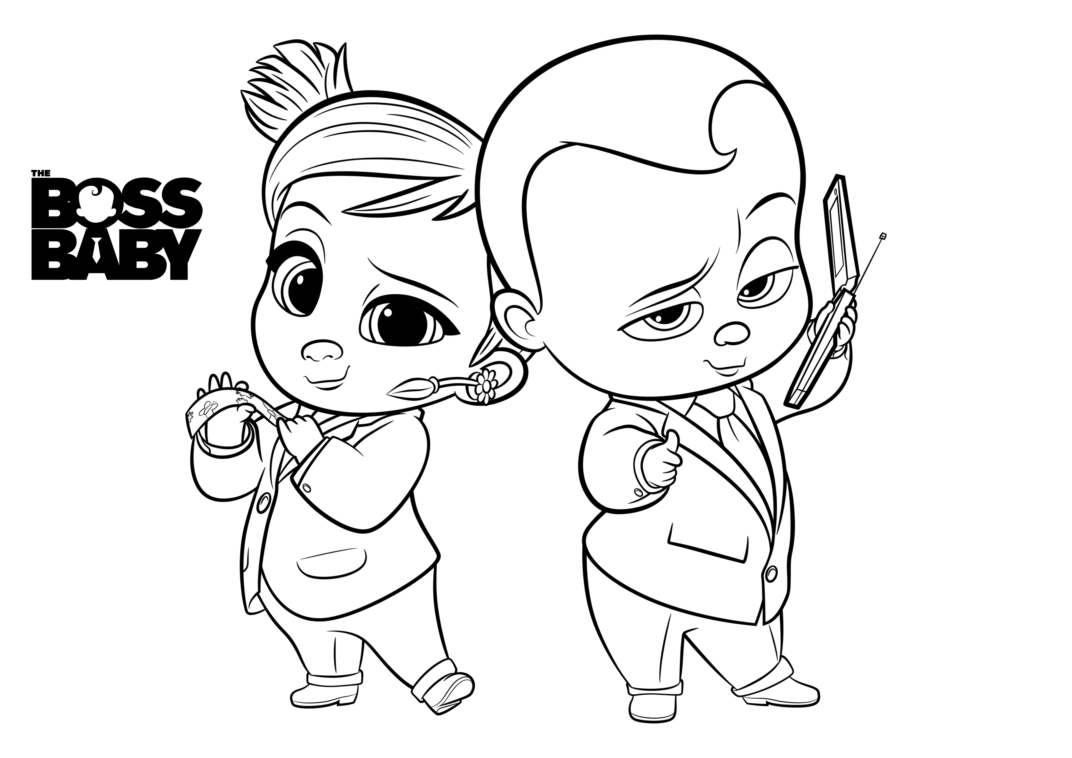 Coloring page Boss Baby 2 Tina and Ted