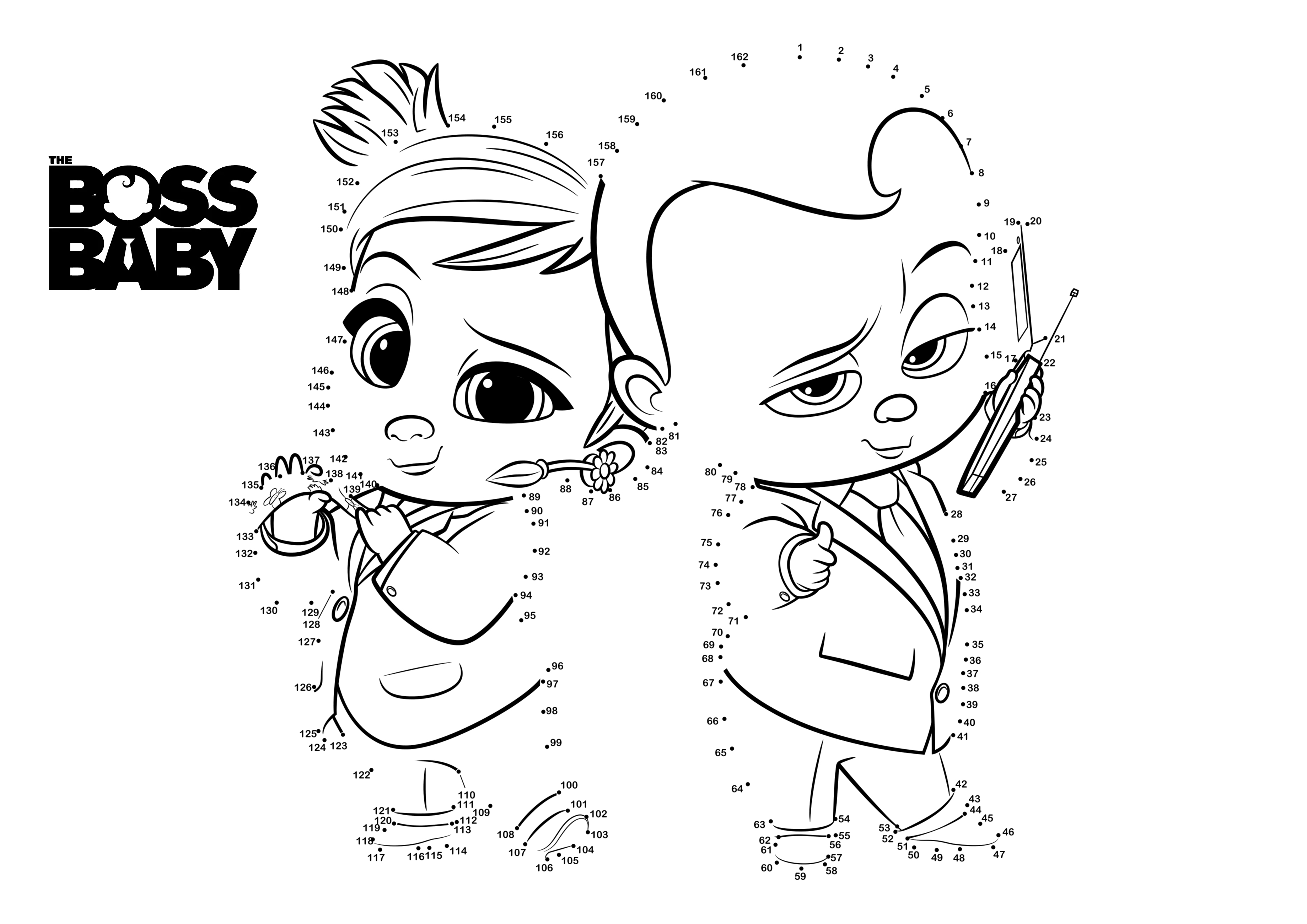 Coloring page Boss Baby 2 Boss Baby - connect the dots