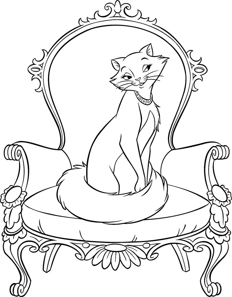 Coloring page Cats Graceful kitty