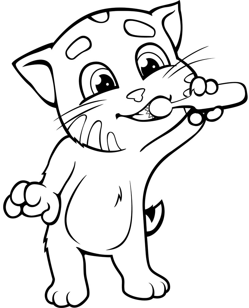 Раскраска Коты Кот Том