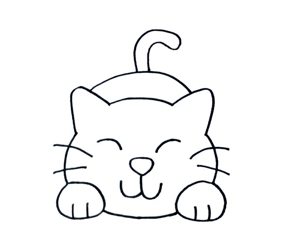 Para Colorir Gatos Gato para crianças 4-5 anos Imprimir