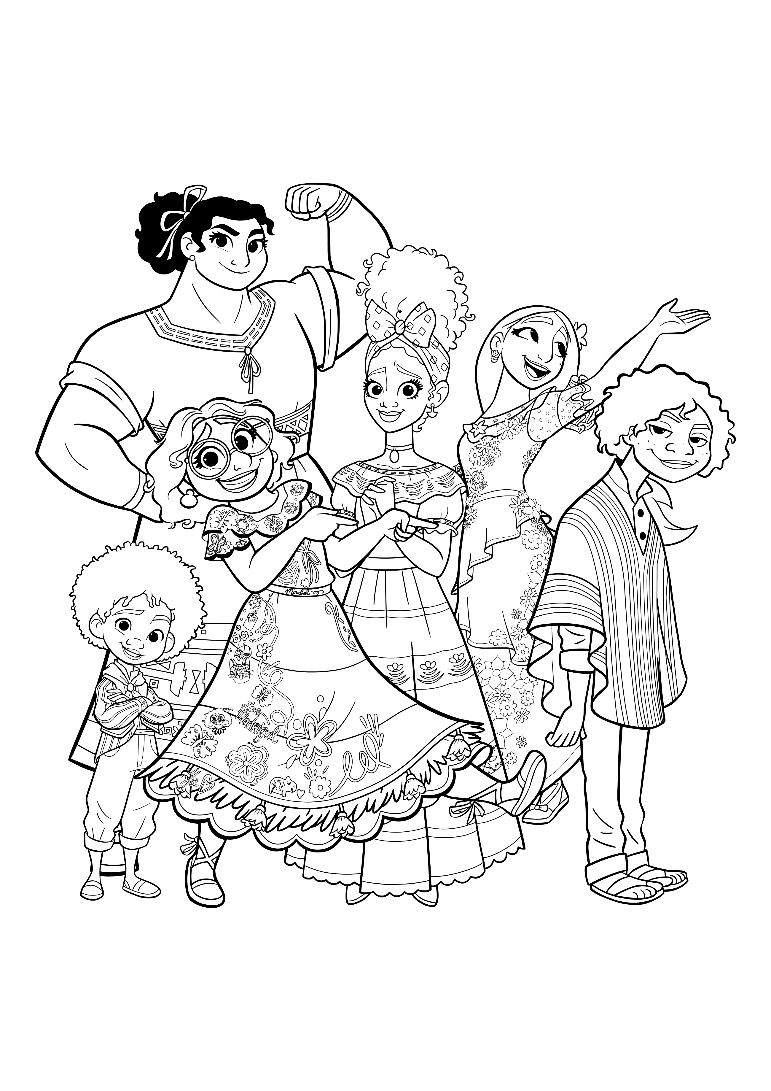 Coloring Pages Encanto Family Print Free