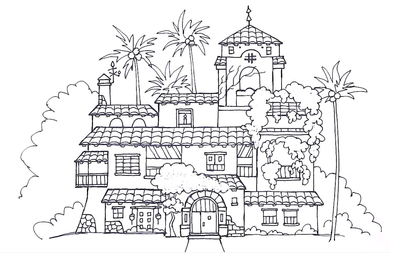 Ausmalbild Encanto Haus Madrigal