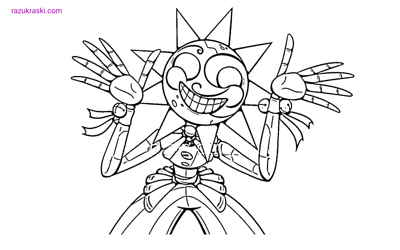 Coloring page FNAF 9 The sun for children