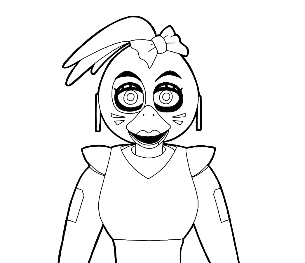 Coloring page FNAF 9 Glam Rock Chica