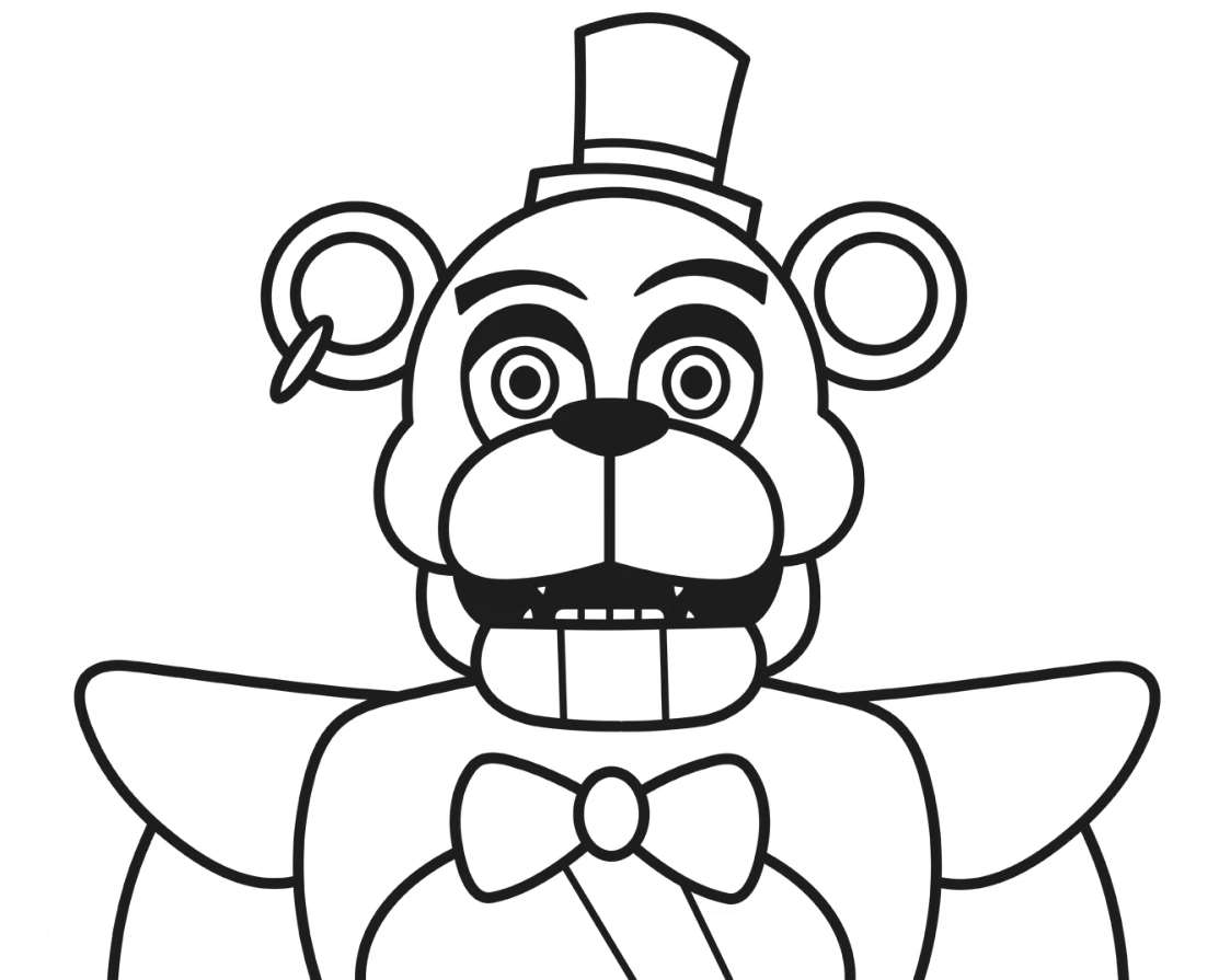 Coloring page FNAF 9 Freddy for kids