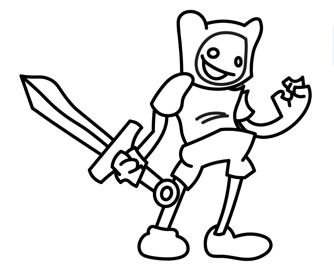 Coloring page FNF Mod for Finn