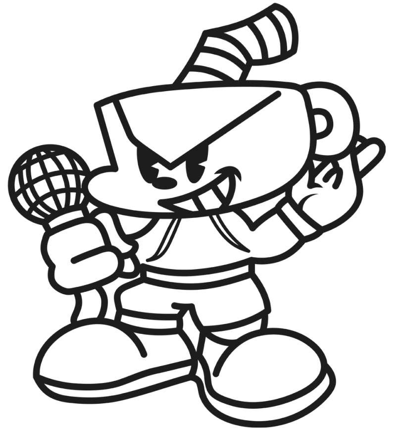 Coloring page FNF Cuphead