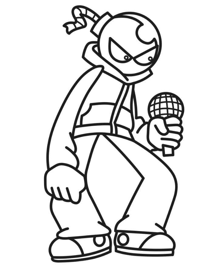 Coloring page FNF Whitty Mod